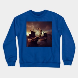 Viking Raiders on Longships Crewneck Sweatshirt